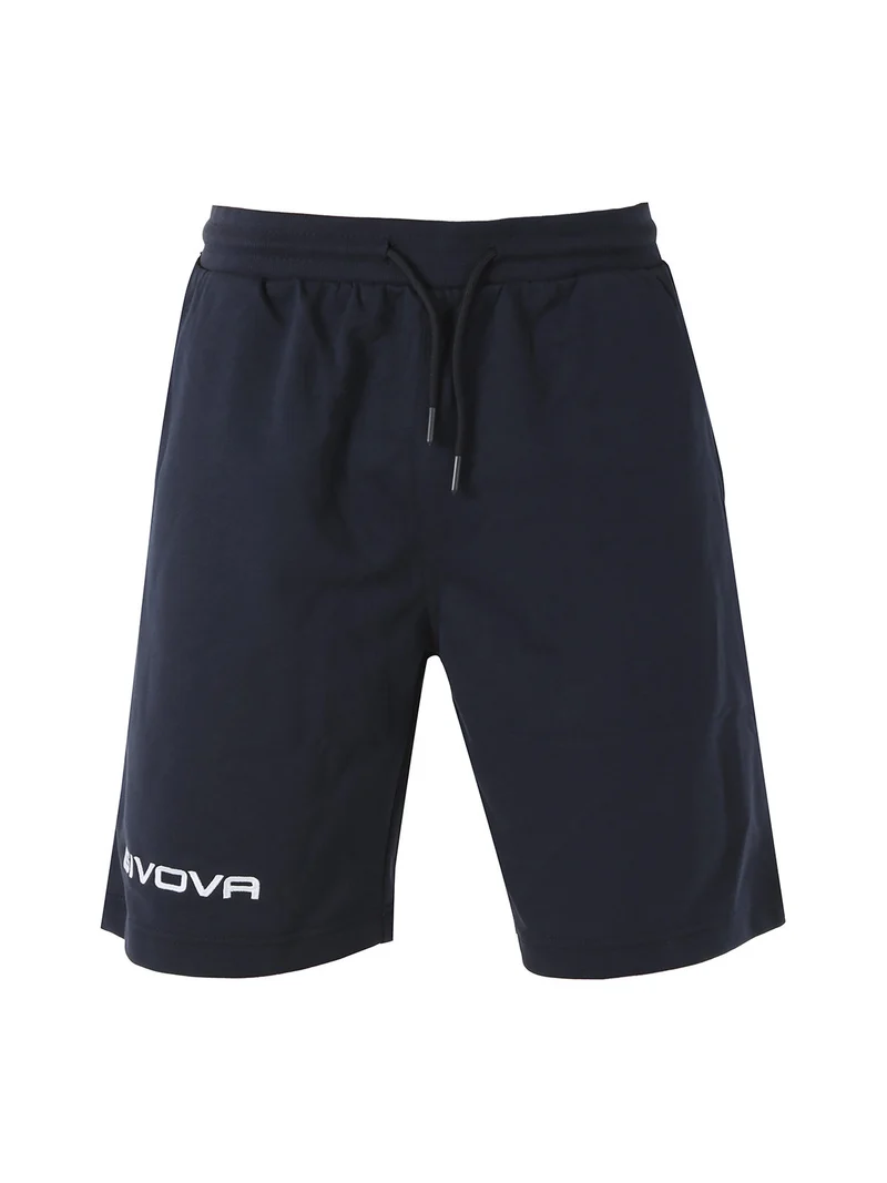 Bermuda sportivi da uomo in felpa con coulisse - blu scuro