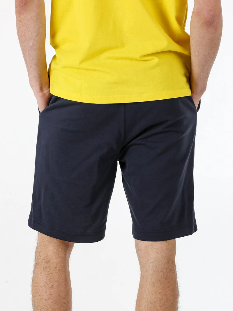 Bermuda sportivi da uomo in felpa con coulisse - blu scuro