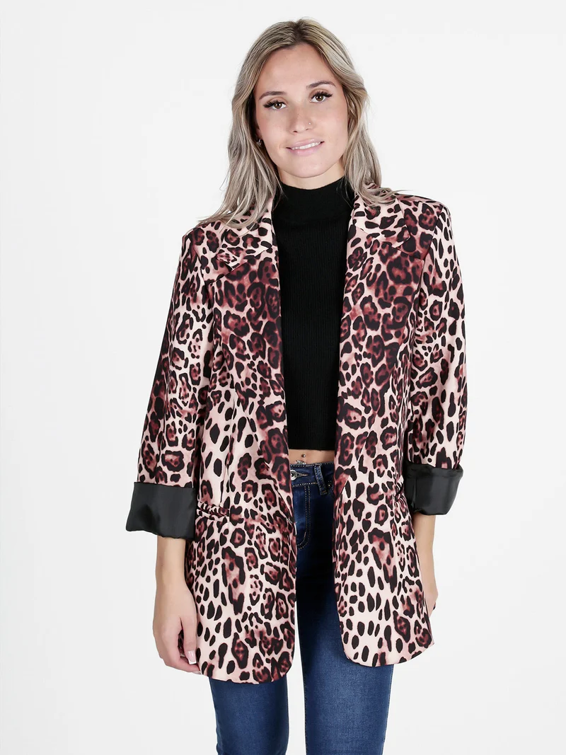 Blazer donna msculato oversize - marrone
