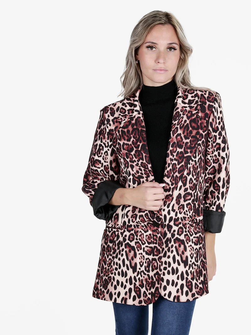 Blazer donna msculato oversize - marrone