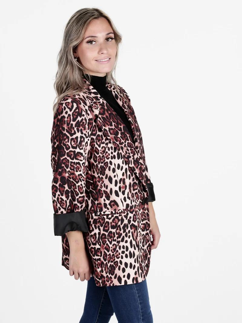 Blazer donna msculato oversize - marrone