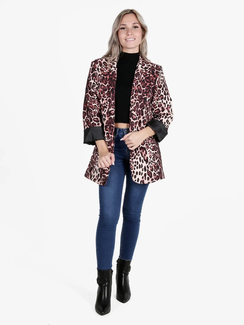 Blazer donna msculato oversize - marrone