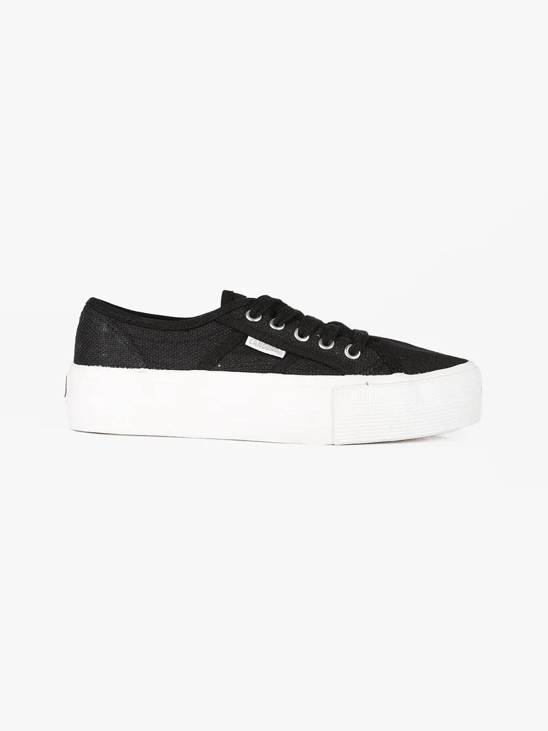 Scarpe in tela con platform - nero