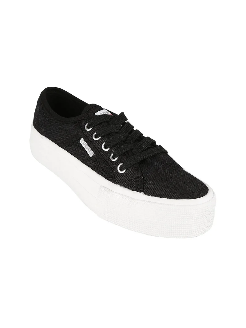 Scarpe in tela con platform - nero