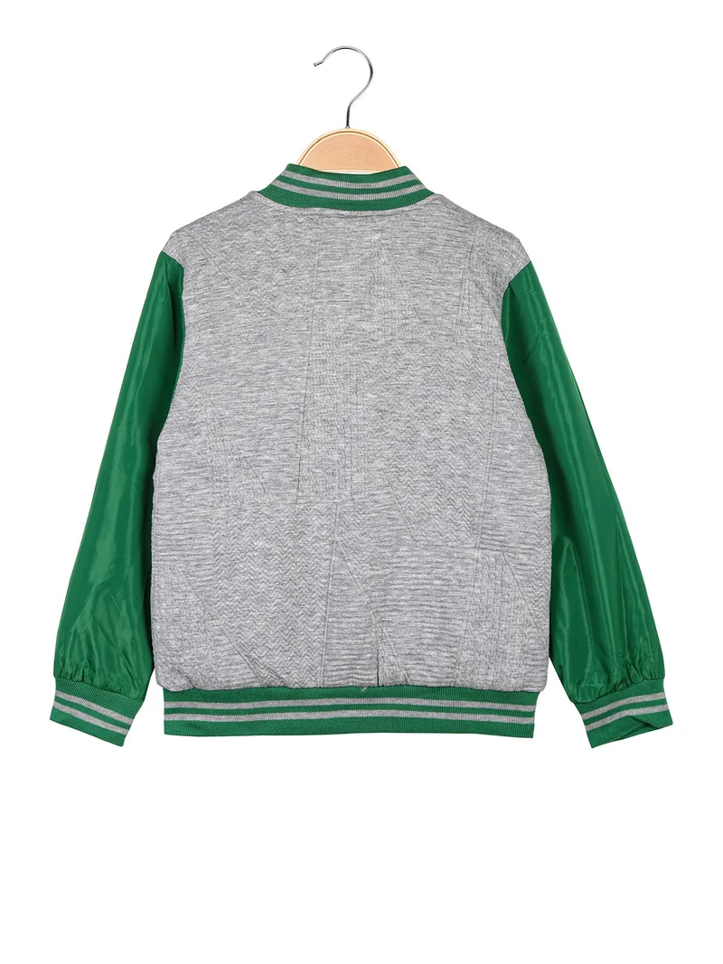 Giubbino baseball da bambino con zip - grigio