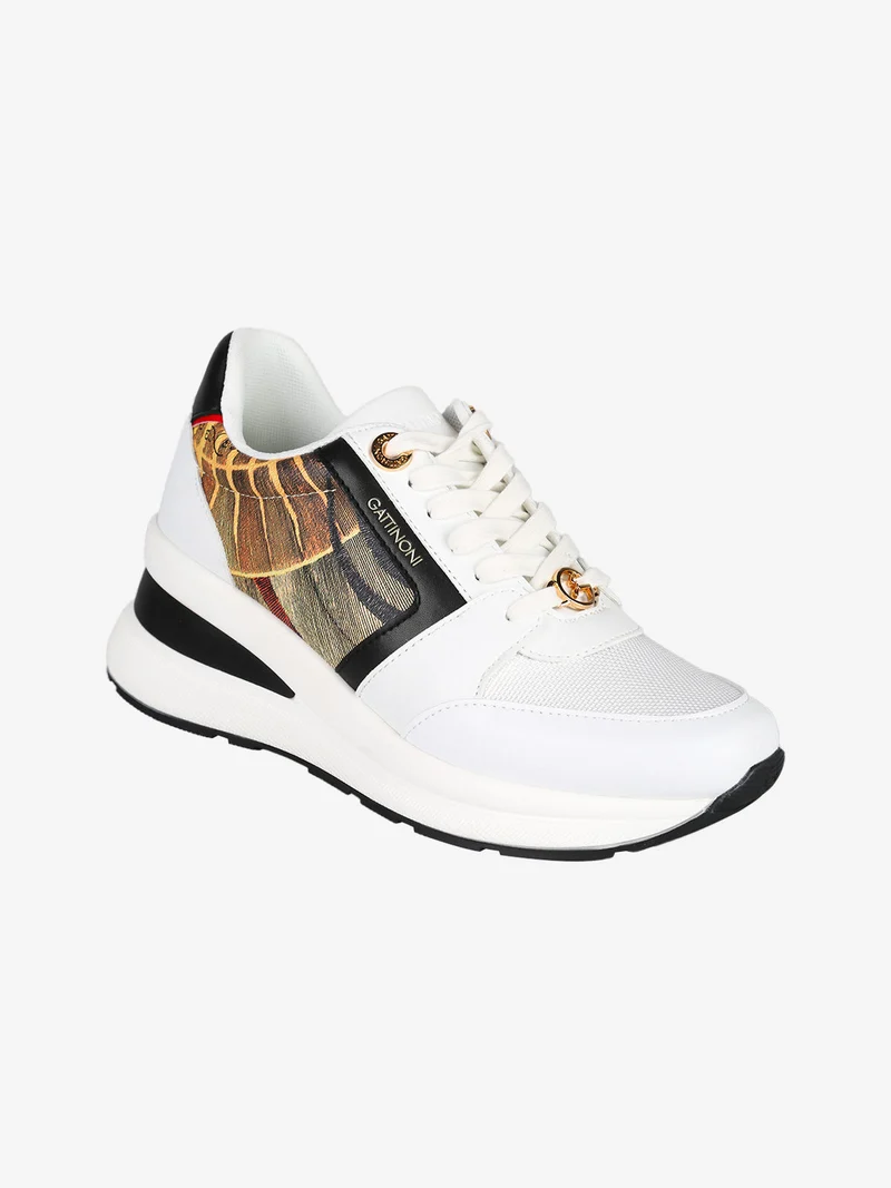 Sneakers da donna con zeppa - nero