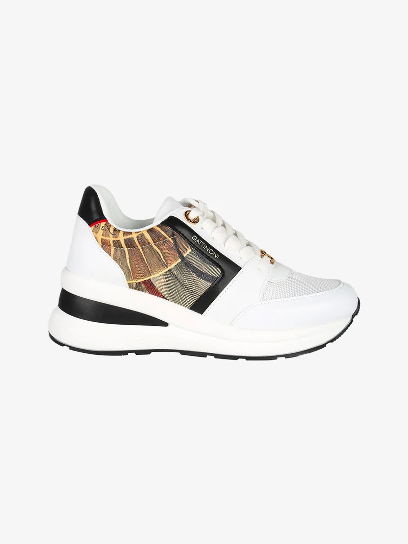 Sneakers da donna con zeppa - nero