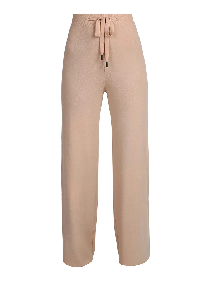Pantaloni donna in maglia con coulisse - nudo