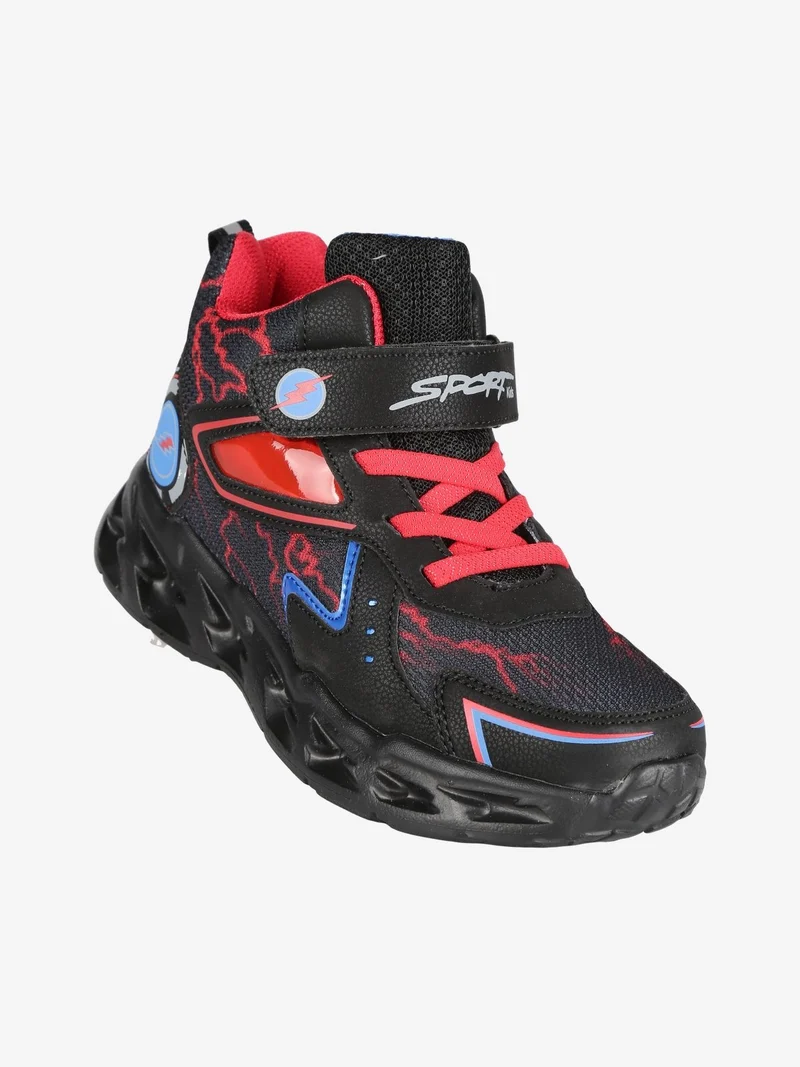 Sneakers alte da bambino con strappo - nero