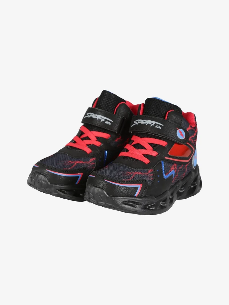 Sneakers alte da bambino con strappo - nero
