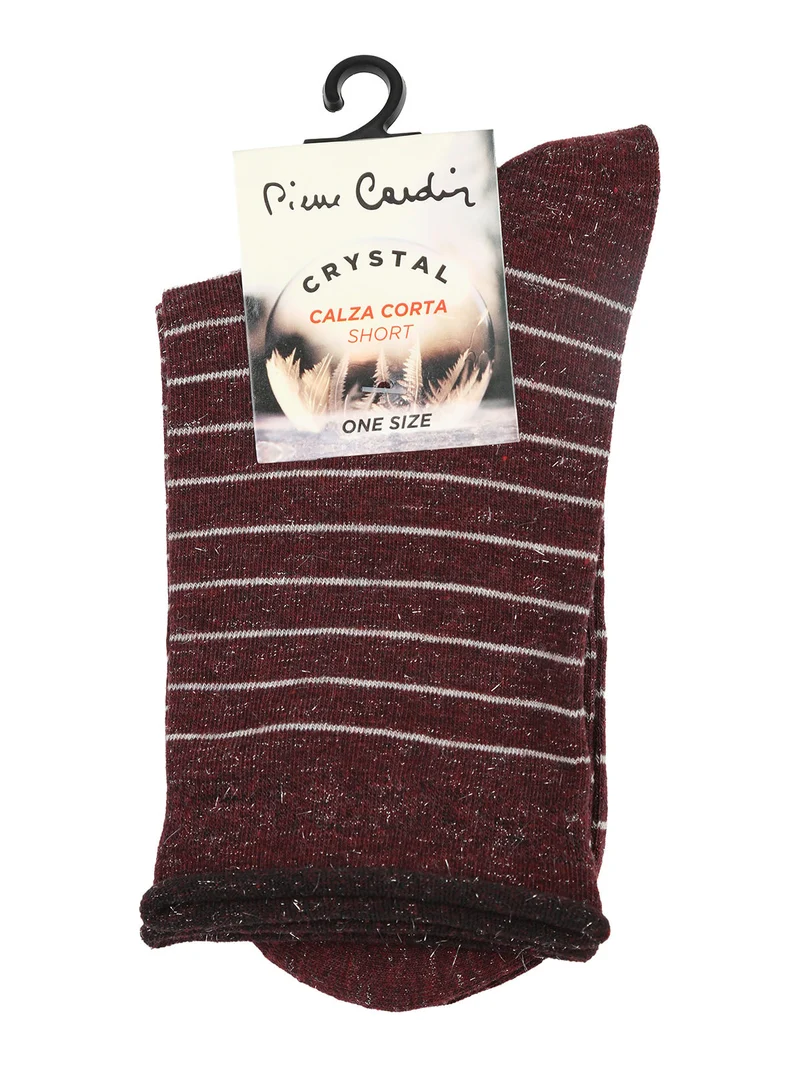 Calze corte da donna a righe - bordeaux
