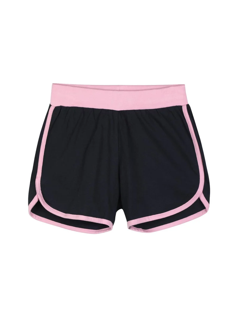 Completo corto sportivo 2 pezzi da bambina con glitter - rosa