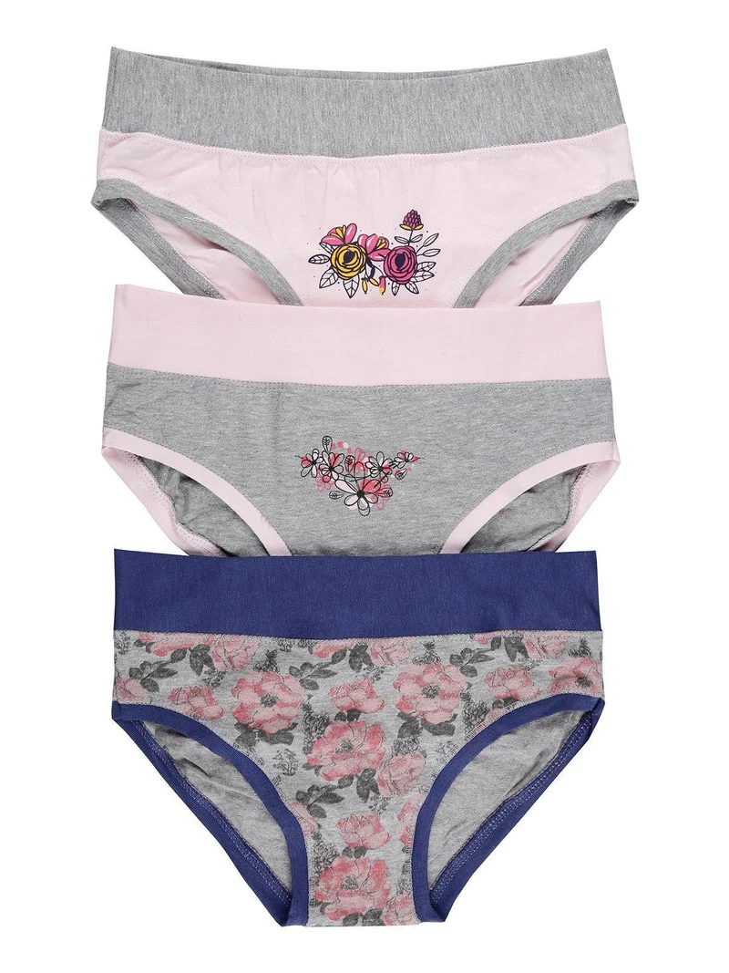 Slip bimba con stampe fiori confezione da 3 pezzi - assortito