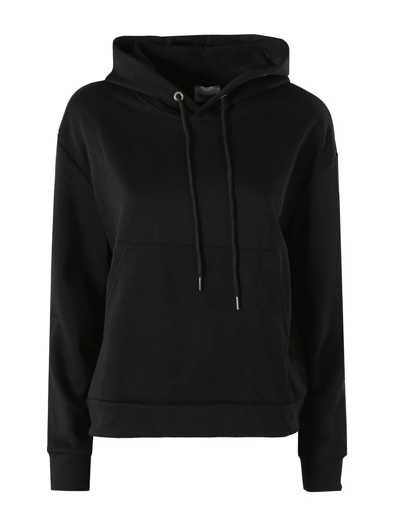 Felpa donna con cappuccio - nero