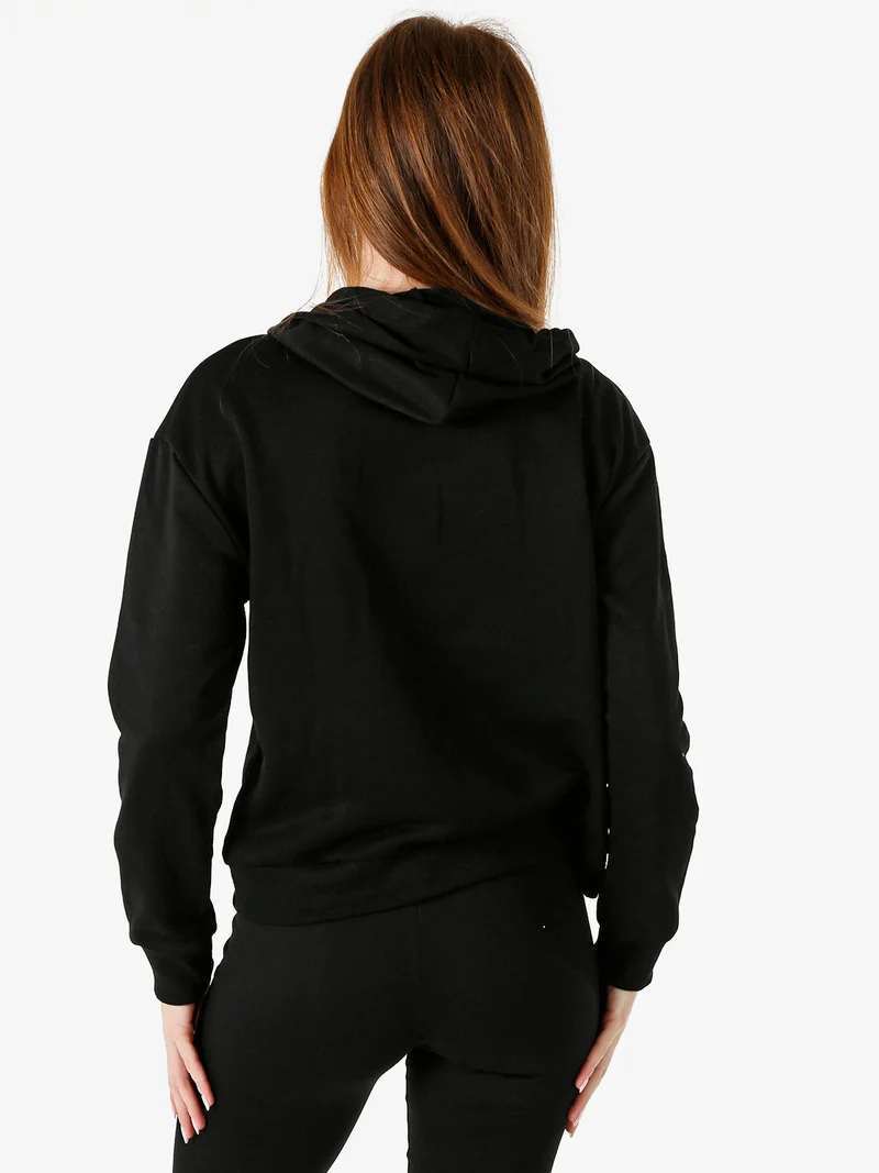 Felpa donna con cappuccio - nero