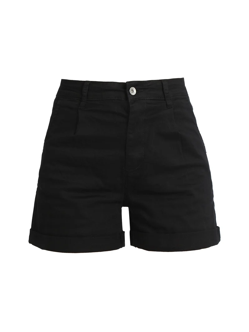 Shorts donna in cotone - nero