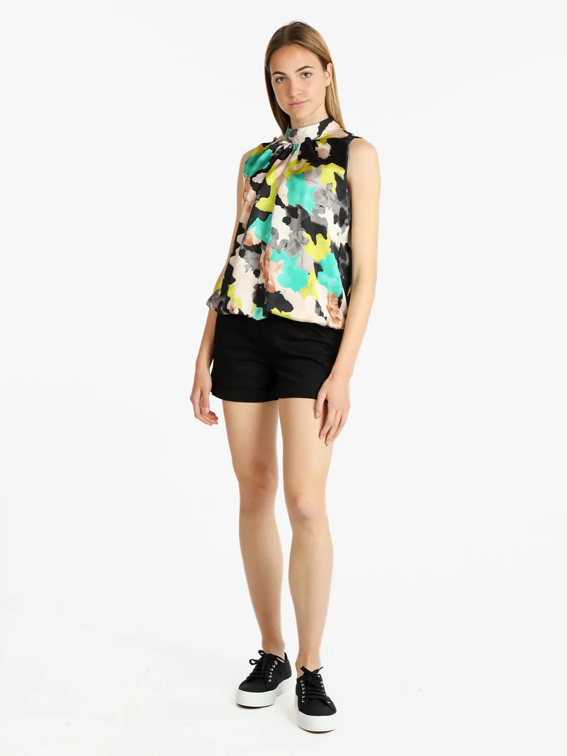 Shorts donna in cotone - nero