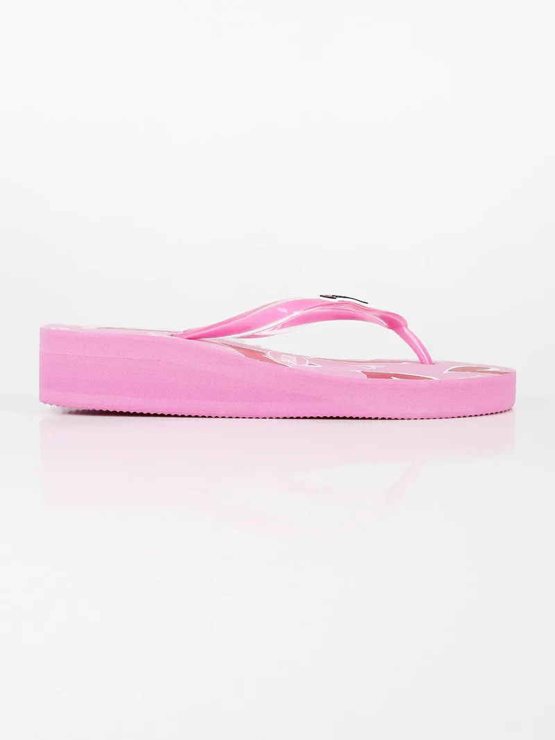 Infradito donna in gomma con zeppa - rosa