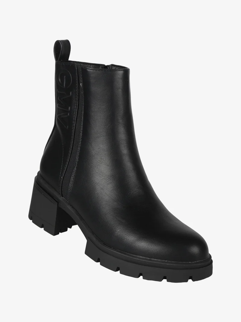 Stivaletti donna con tacco e plateau - nero