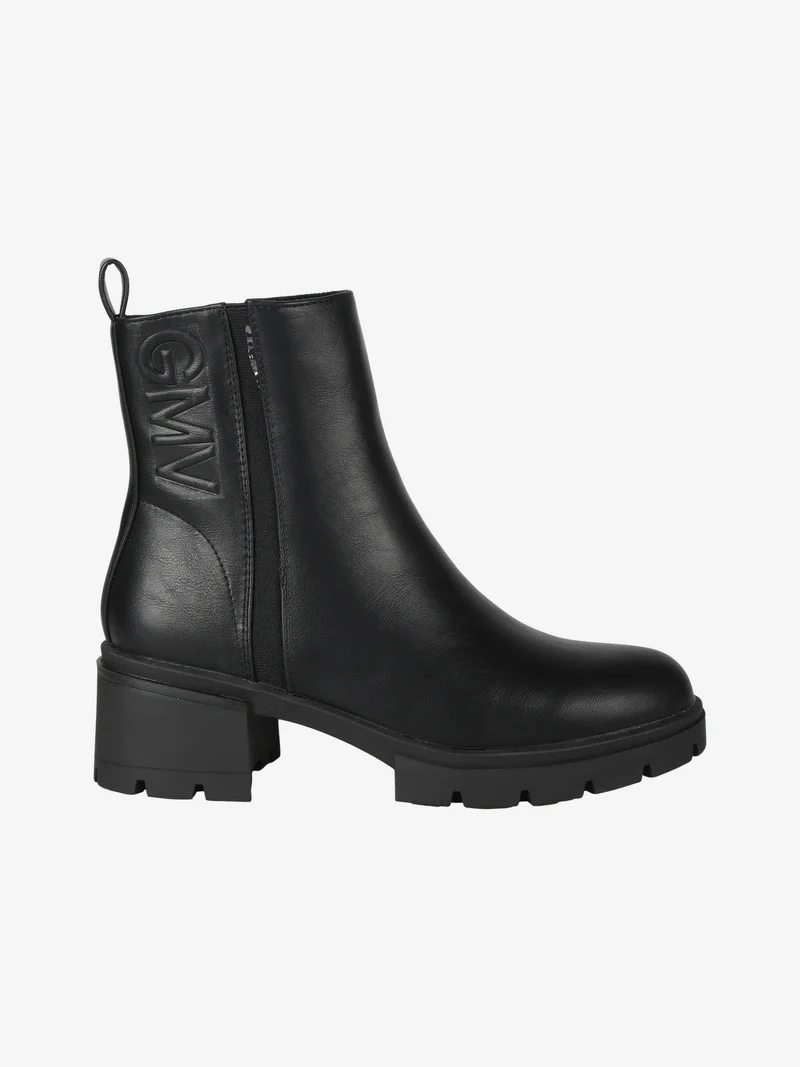 Stivaletti donna con tacco e plateau - nero