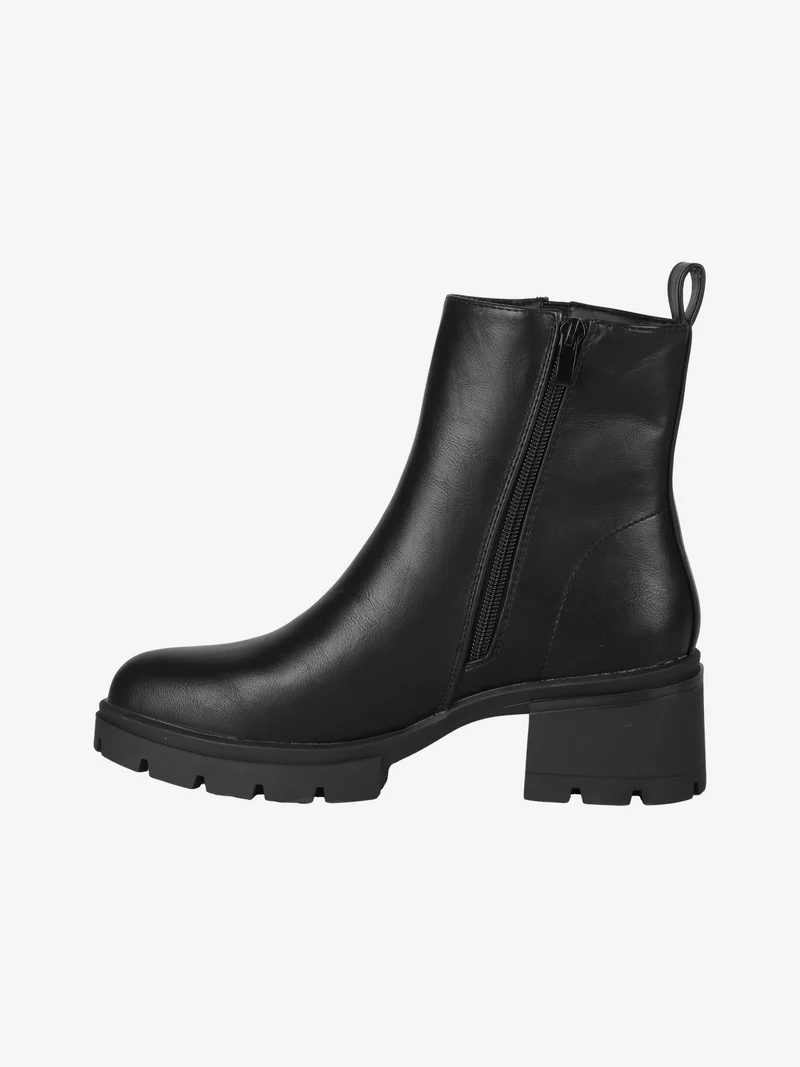 Stivaletti donna con tacco e plateau - nero
