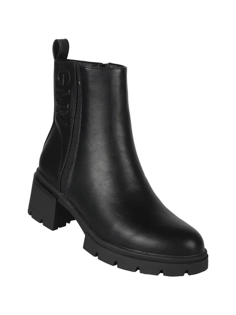 Stivaletti donna con tacco e plateau - nero