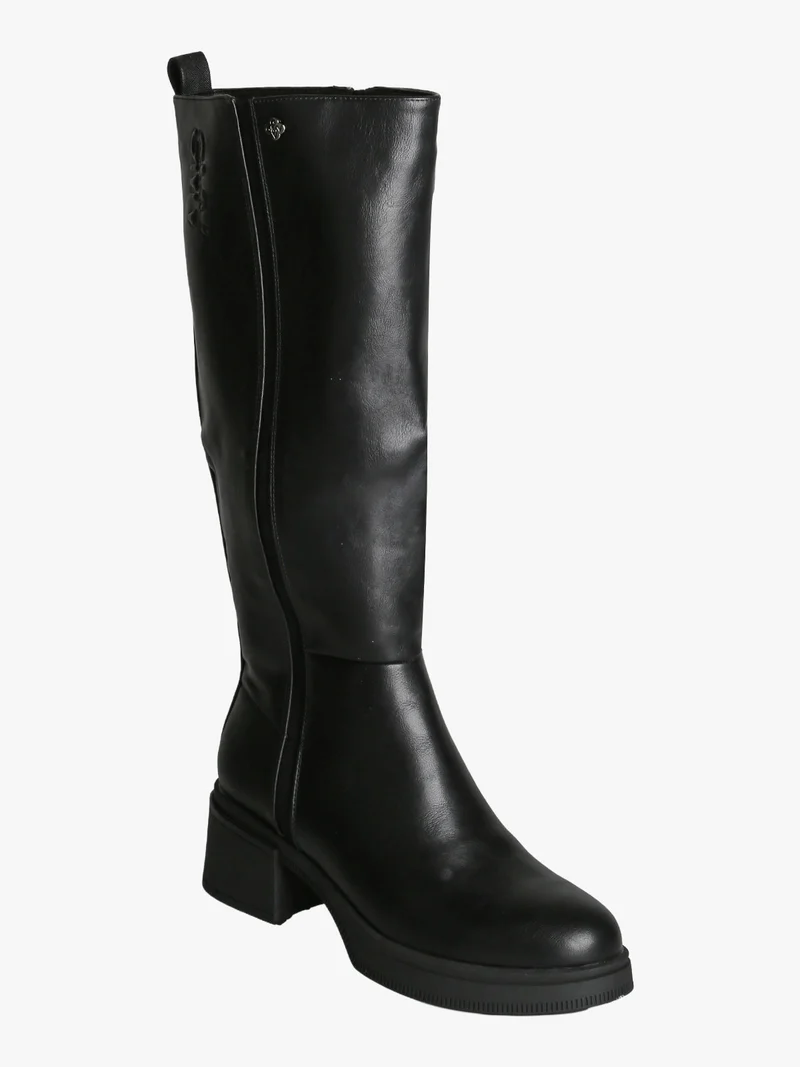 Stivali donna chunky con zip - nero