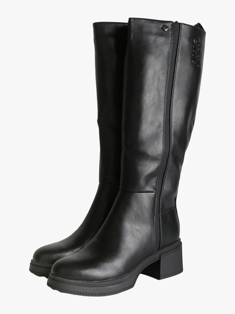 Stivali donna chunky con zip - nero