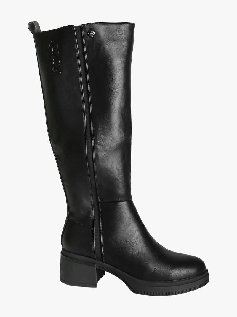 Stivali donna chunky con zip - nero