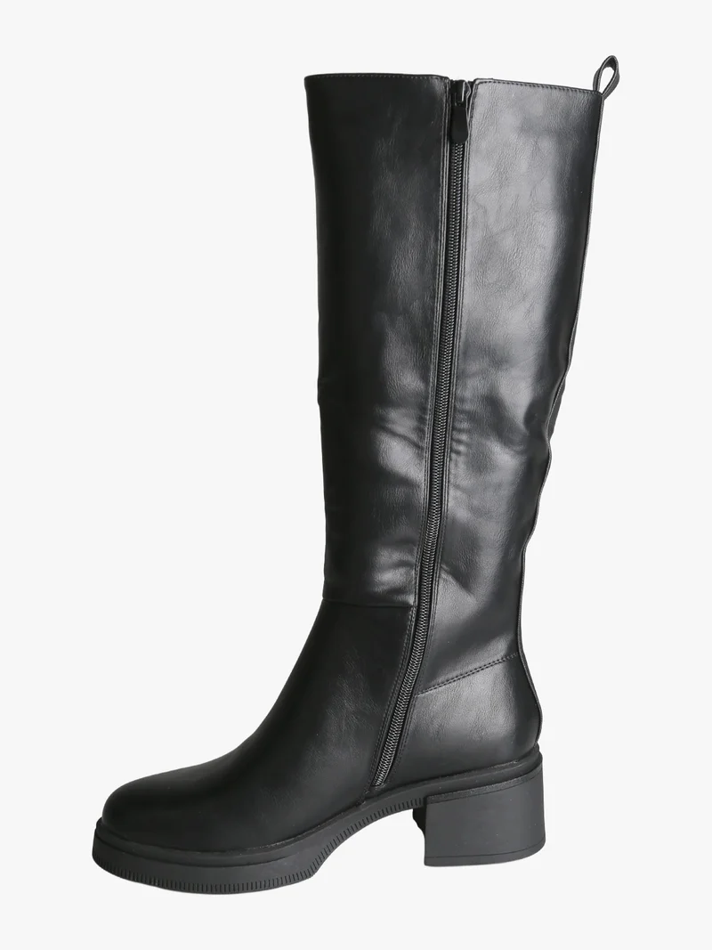 Stivali donna chunky con zip - nero