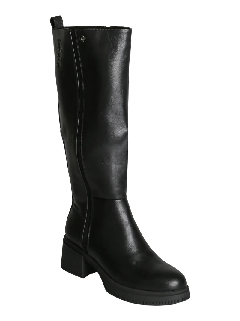 Stivali donna chunky con zip - nero