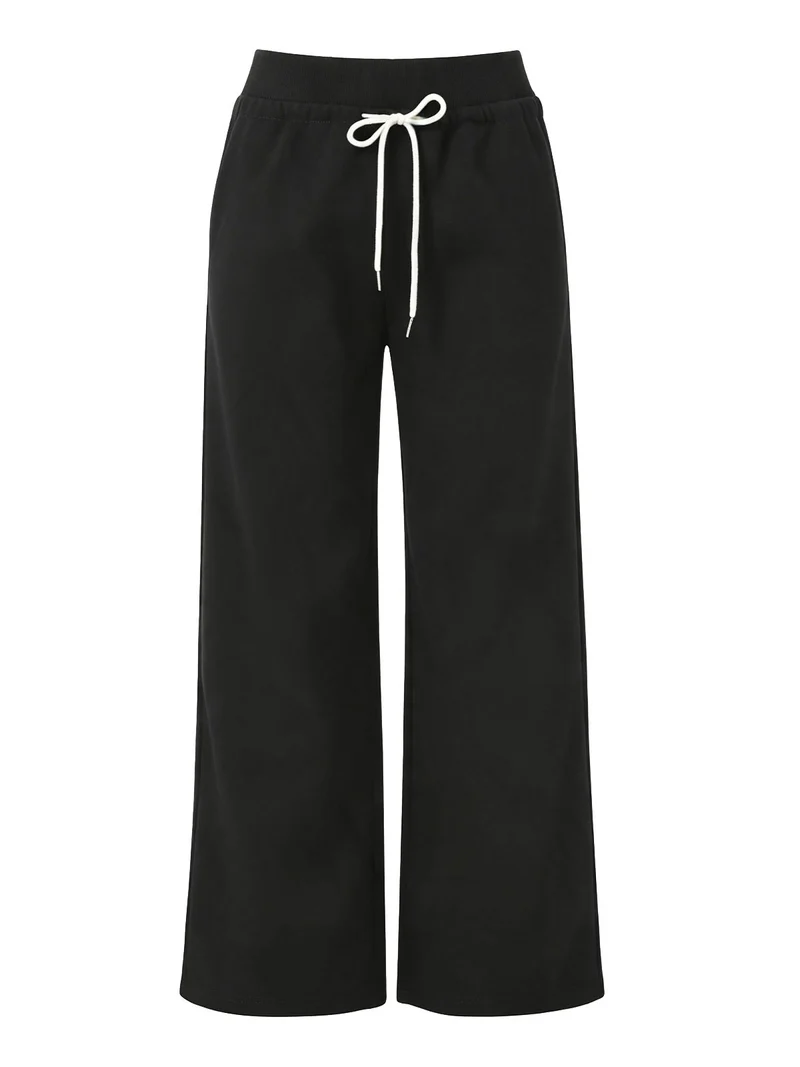 Pantaloni da donna sportivi a gamba larga - nero