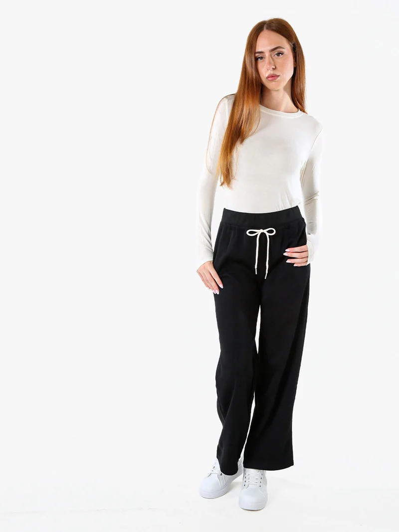 Pantaloni da donna sportivi a gamba larga - nero