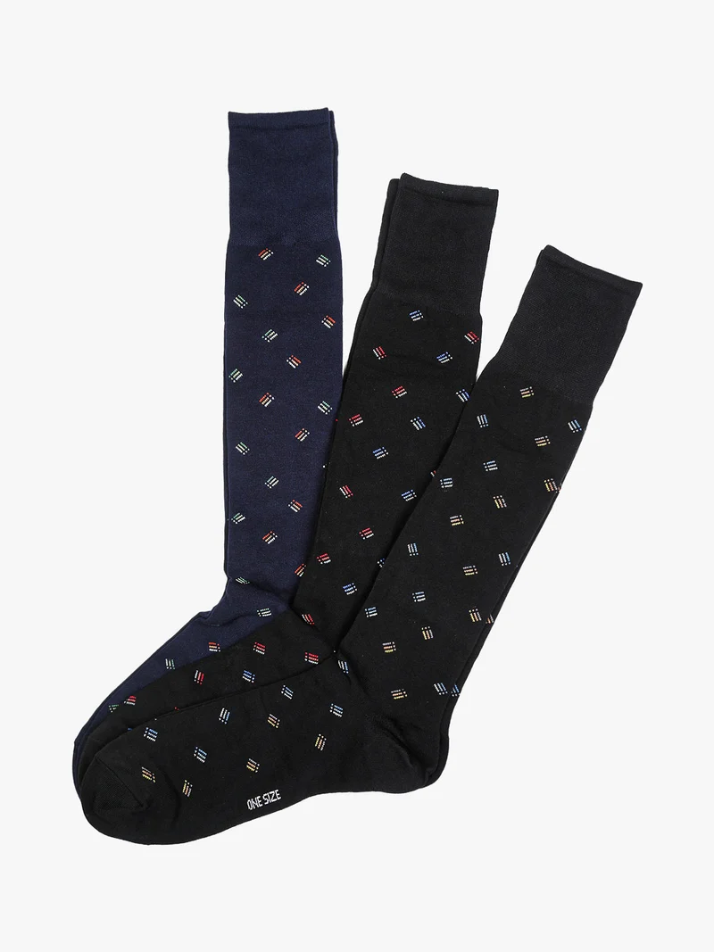 Confezione da 3 paia di calze lunghe da uomo in cotone - nero