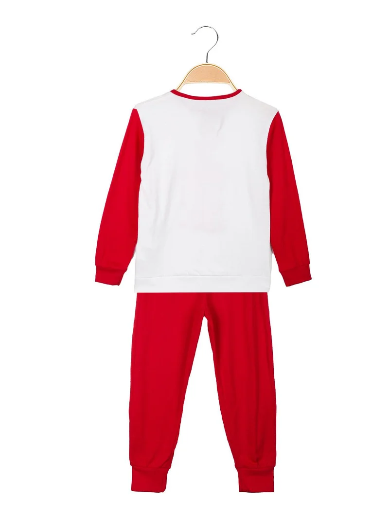Pigiama lungo da bambina in cotone - rosso