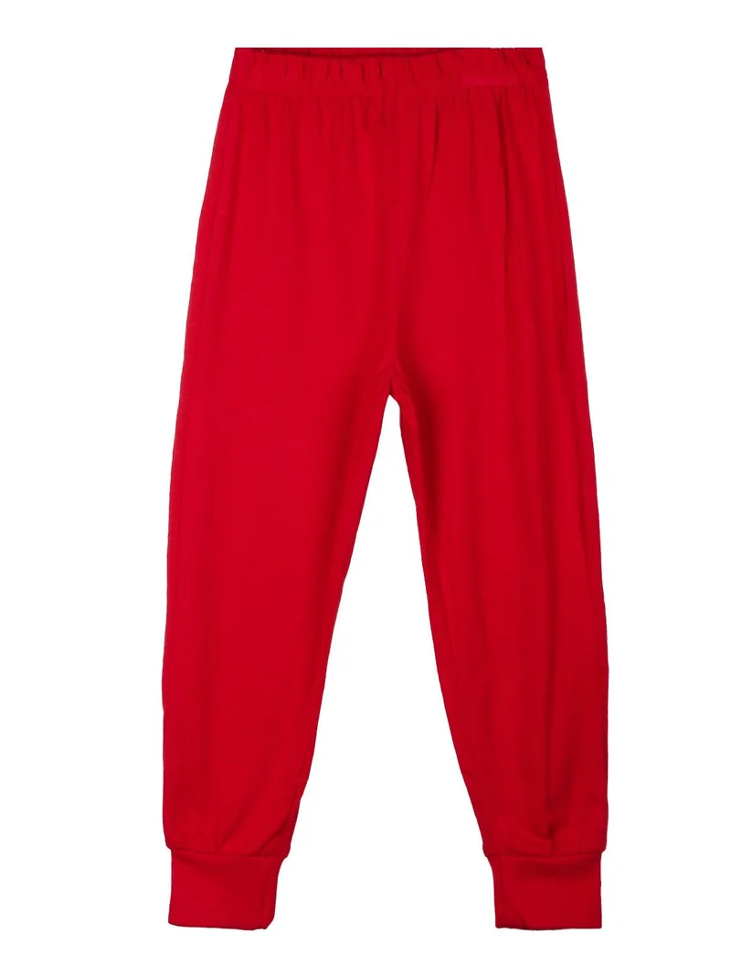 Pigiama lungo da bambina in cotone - rosso