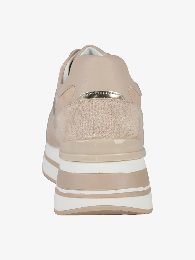 Sneakers donna con zeppa - beige
