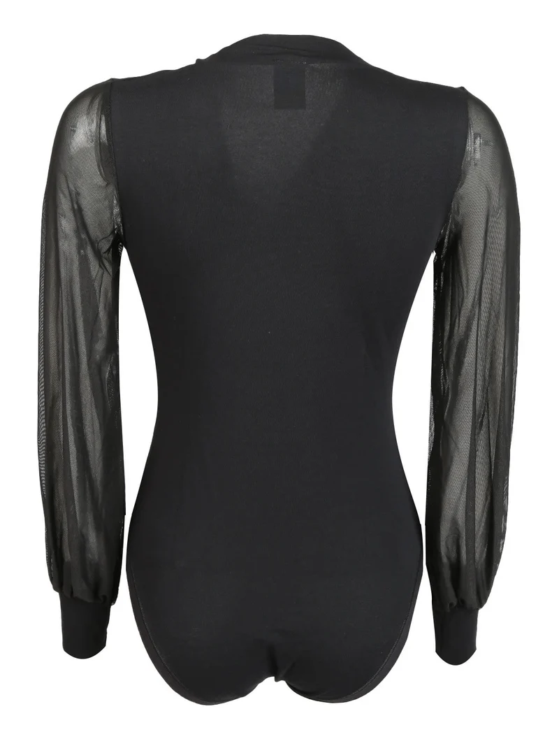 CASSANDRA Maglia a body con maniche velate - nero