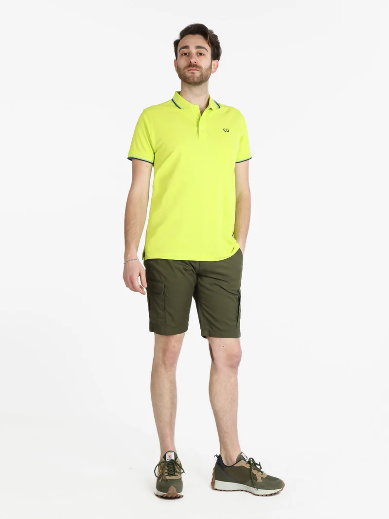 Bermuda in cotone da uomo modello cargo - verde