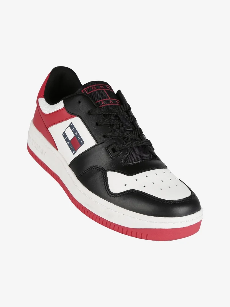 Basket Leather Sneakers in pelle sportive da uomo - nero