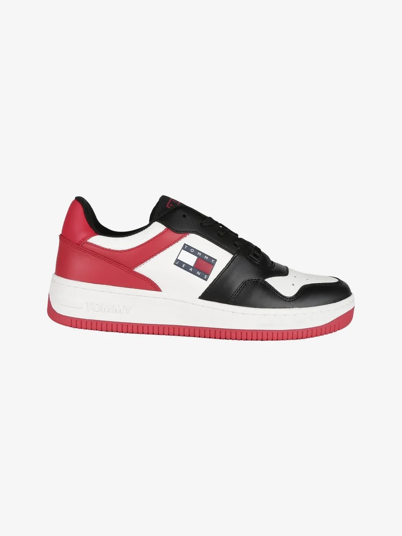 Basket Leather Sneakers in pelle sportive da uomo - nero