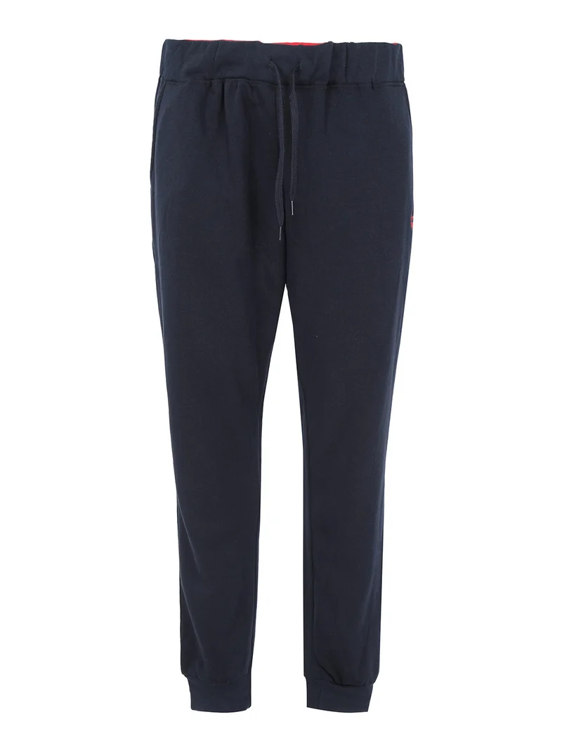 Pantaloni tuta da uomo interno felpato - blu scuro