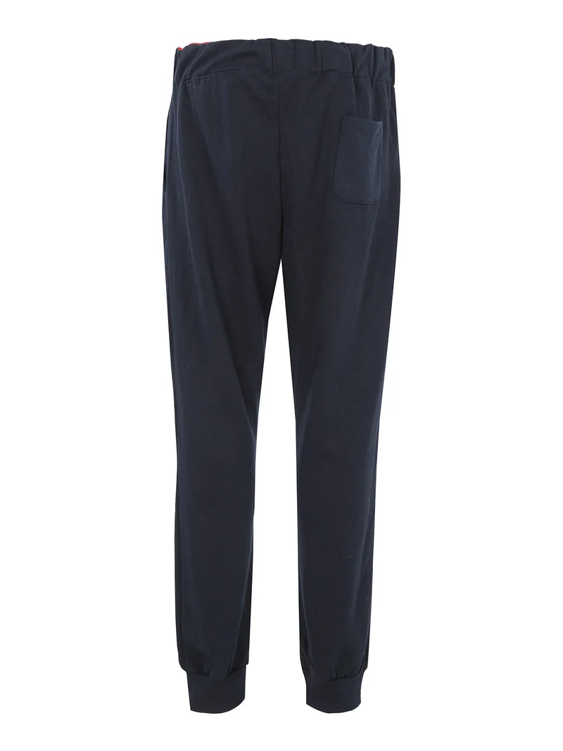 Pantaloni tuta da uomo interno felpato - blu scuro