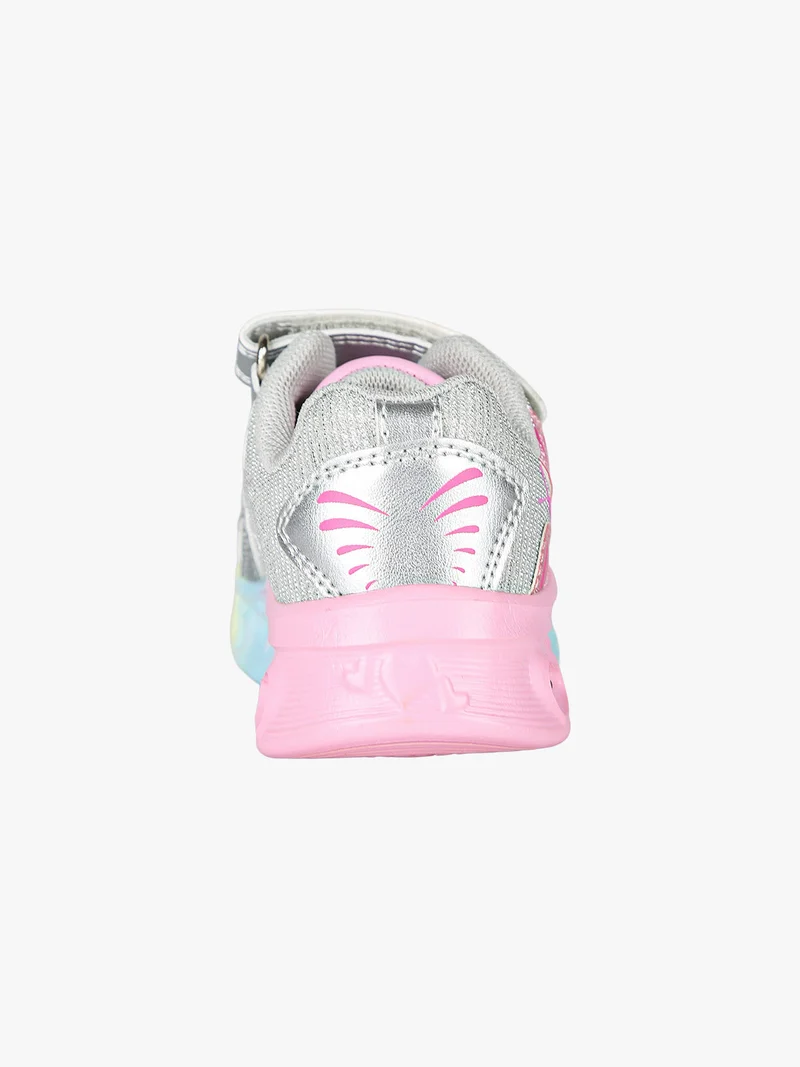 Sneakers da bambina con luci e strappi - argento