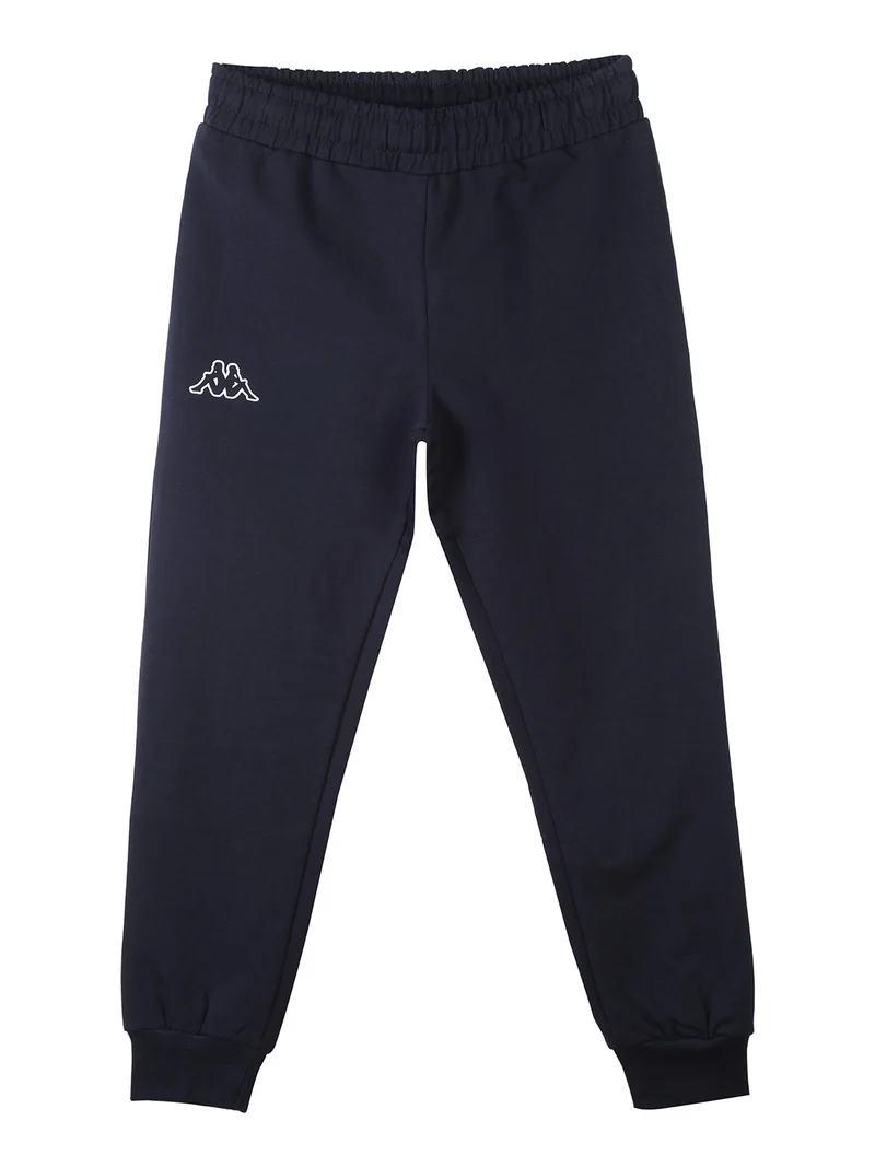 Completo tuta da bambino in cotone con felpa girocollo e pantaloni con polsini - rosso