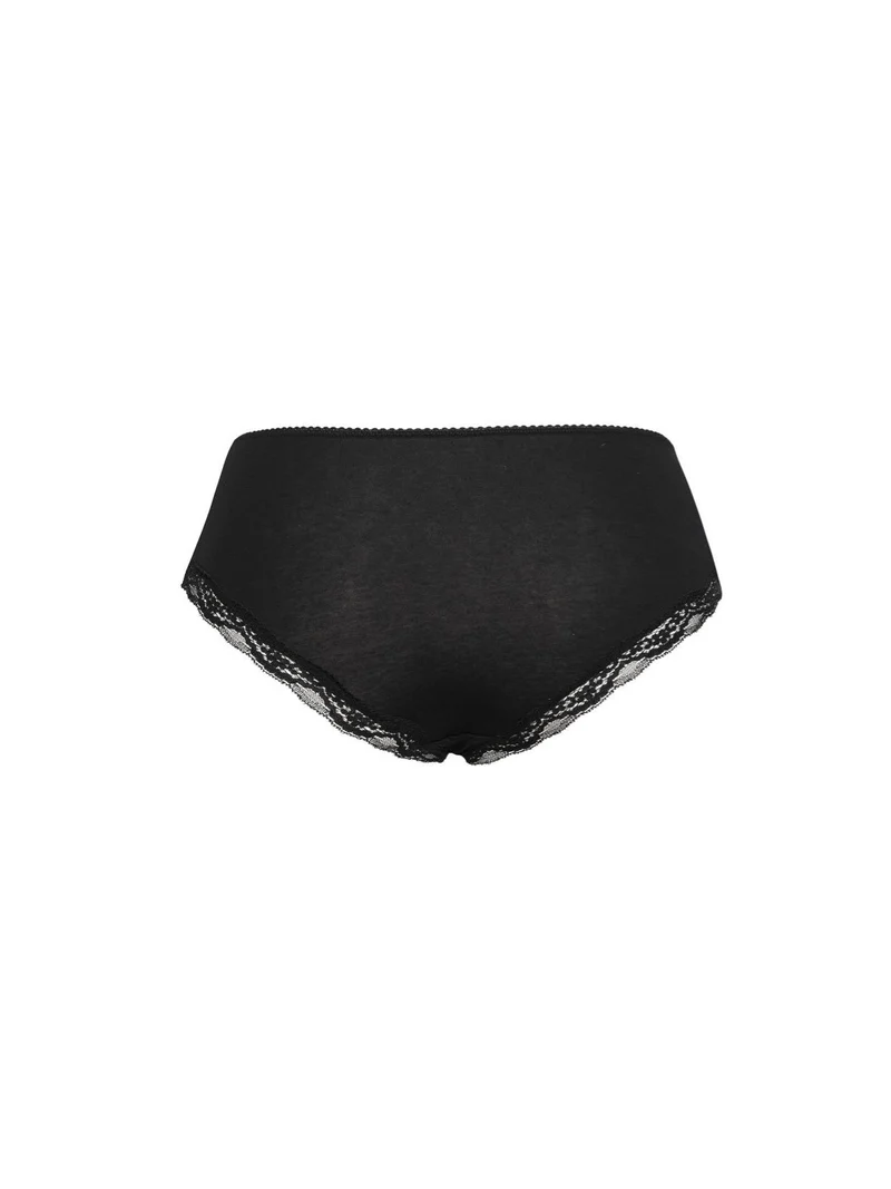 Slip a vita alta con pizzo - nero