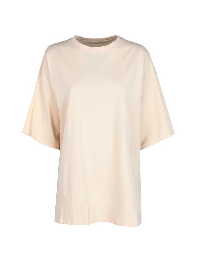 T-shirt donna oversize tinta unita - beige