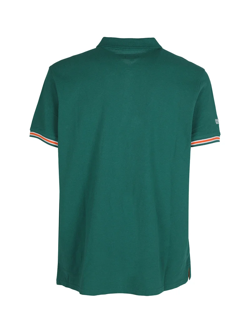Polo da uomo a maniche corte in cotone - verde