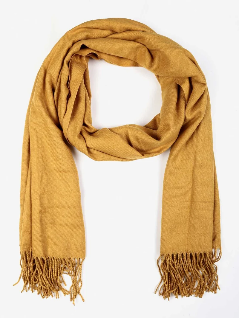 Pashmina con frange - senape