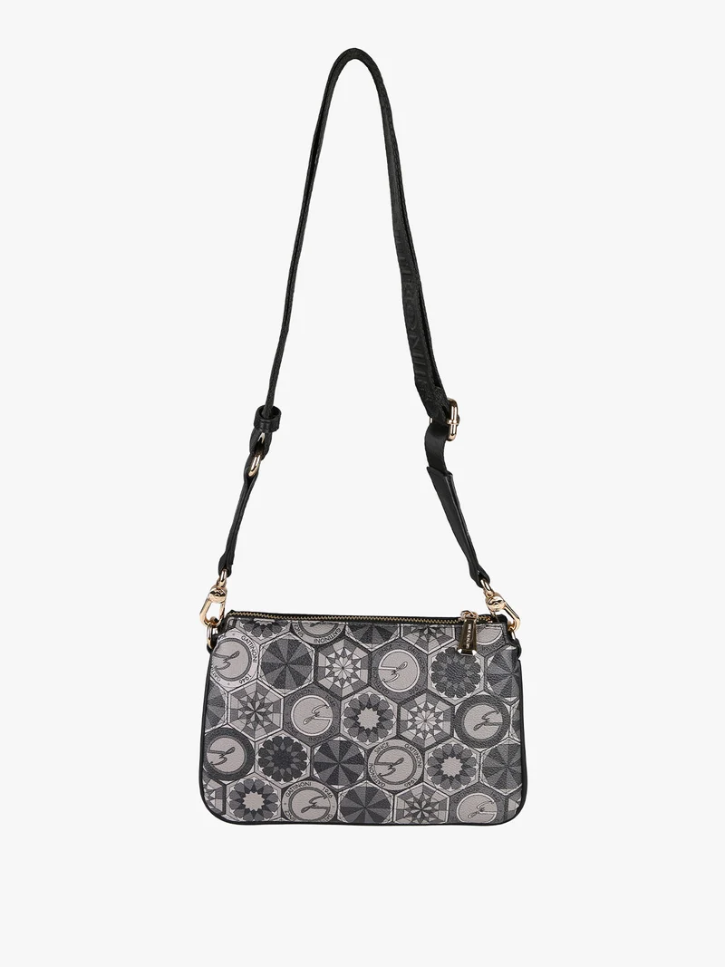 Tracolla donna multitasche con stampe - nero